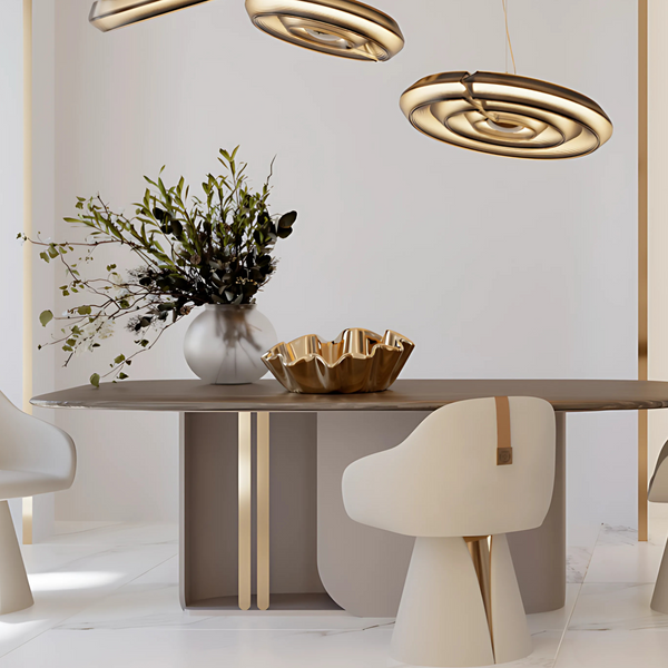 Set of dining chairs around a dining table