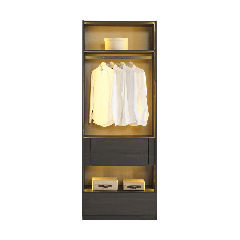 Moon 2 Door Glass Drawers Cabinet