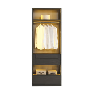 Moon 2 Door Glass Drawers Cabinet