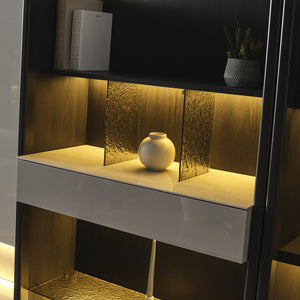 Moon Tv Unit With Drawers With Shelf Block & Book Shelf