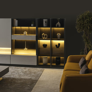 Moon Tv Unit With Drawers With Shelf Block & Book Shelf