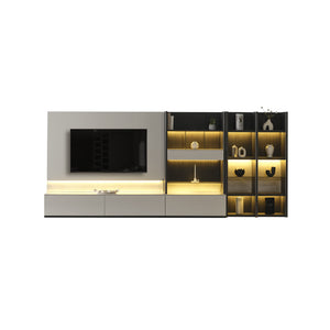 Moon Tv Unit With Drawers With Shelf Block & Book Shelf