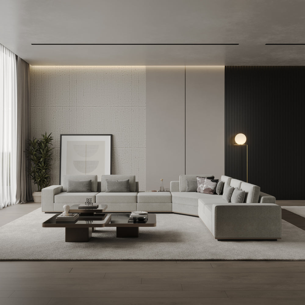 Florida Sectional Sofa L corner with Mechanism (with Pouf)